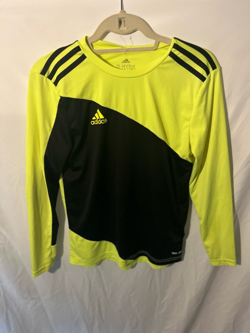 adidas Neon Yellow & Black Soccer Goalie Performance Tee
